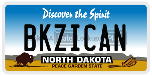 BKZICAN  license plate in ND