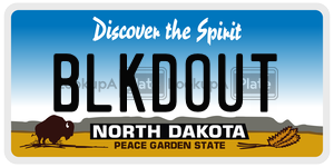 BLKDOUT  license plate in ND