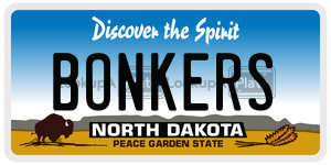 BONKERS  license plate in ND