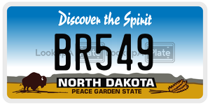 BR549  license plate in ND