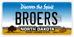 BROERS  license plate in ND