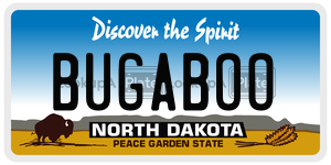 BUGABOO  license plate in ND