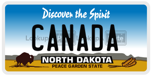 CANADA  license plate in ND