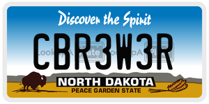 CBR3W3R  license plate in ND