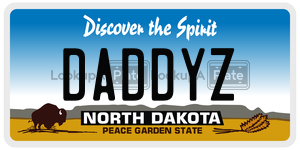 DADDYZ license plate in North Dakota