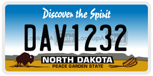 DAV1232  license plate in ND