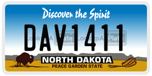 DAV1411  license plate in ND