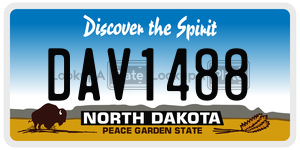 DAV1488  license plate in ND