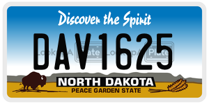 DAV1625  license plate in ND