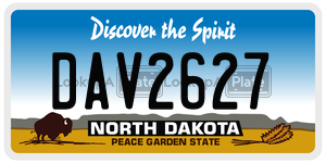 DAV2627  license plate in ND