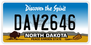 DAV2646  license plate in ND