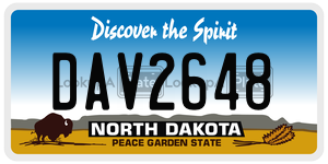 DAV2648  license plate in ND