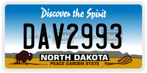 DAV2993  license plate in ND