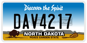 DAV4217  license plate in ND