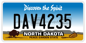 DAV4235  license plate in ND