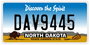 DAV9445  license plate in ND