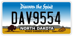 DAV9554  license plate in ND