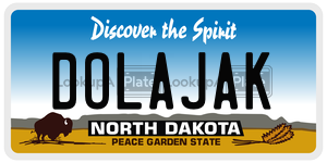 DOLAJAK  license plate in ND