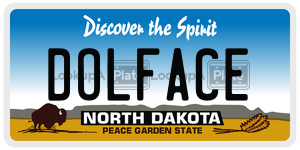 DOLFACE  license plate in ND