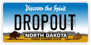 DROPOUT  license plate in ND
