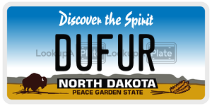 DUFUR  license plate in ND