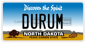 DURUM  license plate in ND