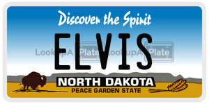 ELVIS  license plate in ND