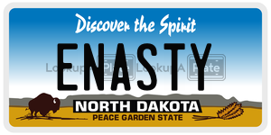 ENASTY  license plate in ND