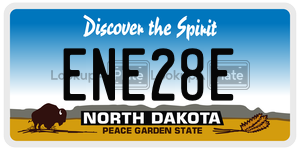 ENE28E  license plate in ND
