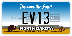 EV13  license plate in ND