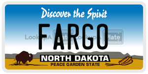 FARGO  license plate in ND