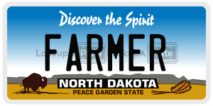 FARMER  license plate in ND