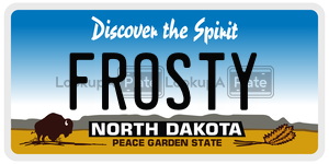 FROSTY  license plate in ND