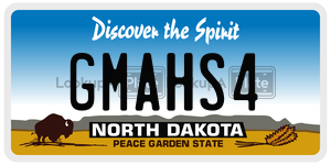 GMAHS4  license plate in ND