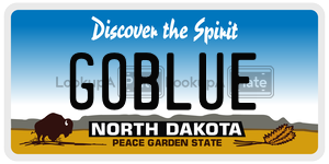 GOBLUE  license plate in ND