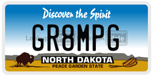GR8MPG  license plate in ND