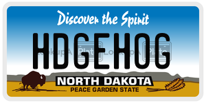 HDGEHOG  license plate in ND