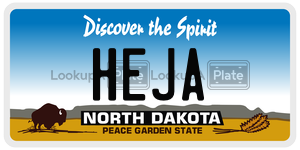 HEJA license plate in North Dakota