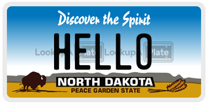 HELLO  license plate in ND