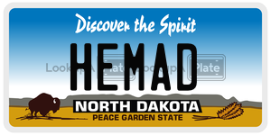 HEMAD  license plate in ND