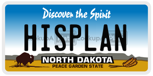 HISPLAN  license plate in ND