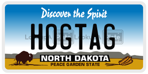 HOGTAG  license plate in ND