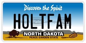 HOLTFAM  license plate in ND