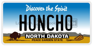 HONCHO  license plate in ND