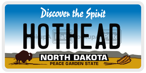 HOTHEAD  license plate in ND