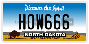 HOW666  license plate in ND