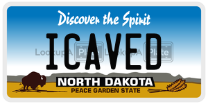 ICAVED  license plate in ND