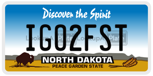IGO2FST  license plate in ND