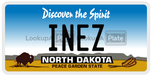 INEZ  license plate in ND