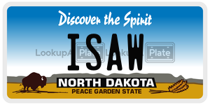 ISAW  license plate in ND